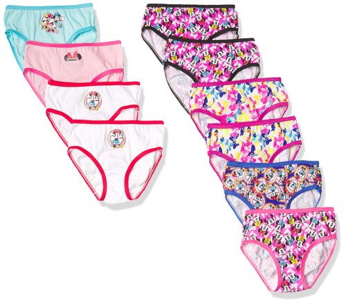 Disney Girls' Minnie Mouse Briefs Underwear Multipacks,1pack, Dots 10pk, 4