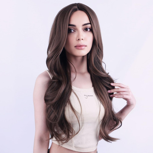 BERON Brown Wigs Long Wavy Wig for Women Curly Heat Resistant Synthetic Hair Wigs for Daily Used with Wig Cap BERON Brown Wigs Long Wavy Wig for Women Curly Heat Resistant Synthetic Hair Wigs for Daily Used with Wig Cap
