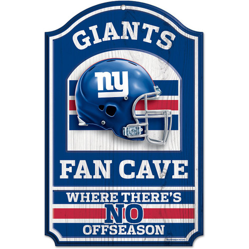 NFL New York Giants Fan Cave Wood Sign, 11" x 17" NFL New York Giants Fan Cave Wood Sign, 11" x 17"