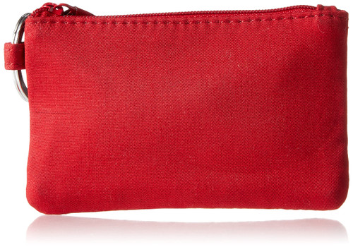Vera Bradley Women's Cotton Zip ID Case and Lanyard Combo, Cardinal Red - Recycled Cotton, One Size