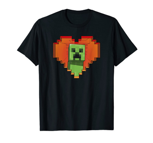 Minecraft Heart Logo Creeper Fill T-Shirt