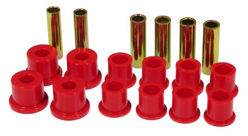 Prothane 6-1017 Red Rear Spring Eye and Shackle Bushing Kit