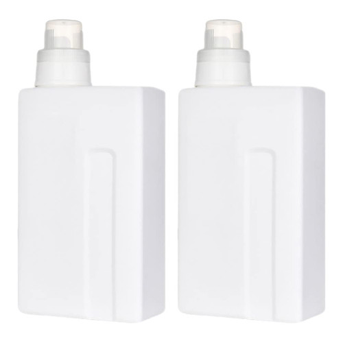 Zerodeko 2Pcs Laundry Detergent Dispenser, 1L/ 33oz Refillable Detergent Bottle with Cap, Leakproof Empty Lotion Sub Bottles Supplementary Container Travel Liquid Bottle for Laundry Room (White)