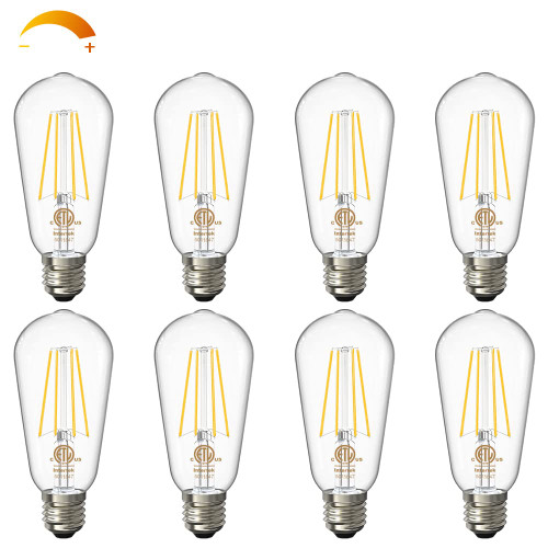 Volxon Dimmable Vintage LED Edison Bulbs, 60W Equivalent, Warm White 2700K, 800LM, E26 Base, ETL Listed ST58 Filament Bulb, Antique LED Light Bulbs for Outdoor and Indoor Clear Glass, 8 Pack Volxon Dimmable Vintage LED Edison Bulbs, 60W Equivalent, Warm White 2700K, 800LM, E26 Base, ETL Listed ST58 Filament Bulb, Antique LED Light Bulbs for Outdoor and Indoor Clear Glass, 8 Pack