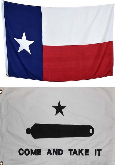 AES Wholesale Combo Lot Texas Gonzales Gonzalez Come & Take it 4x6 ft Flag Banner Grommets House Banner Double Stitched Fade Resistant Premium Quality