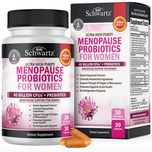 Menopause Support Probiotics for Women - Hot Flashes Night Sweats Mood Swings and Hormone Balance - Natural Menopause Relief Supplements for Women with Astragalus - 30 Servings Menopause Support Probiotics for Women - Hot Flashes Night Sweats Mood Swings and Hormone Balance - Natural Menopause Relief Supplements for Women with Astragalus - 30 Servings