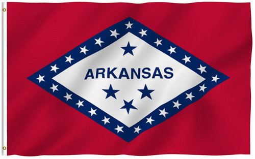 4'x6' State of Arkansas Flag 4x6 ft House Banner Grommets Double Stitched Fade Resistant Premium Quality