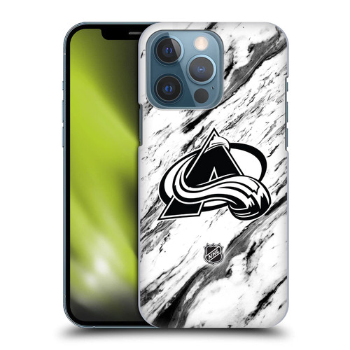 Head Case Designs Officially Licensed NHL Marble Colorado Avalanche Hard Back Case Compatible with Apple iPhone 13 Pro