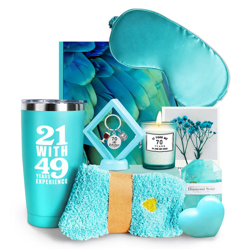 70th Birthday Gifts for Women, Happy 1953 Birthday Gifts Set for Woman Mom Wife Best Friends Grandma, Funny 70 Year Old Gift Basket Box for Women, Unique Wine Tumbler Bday Gift Ideas