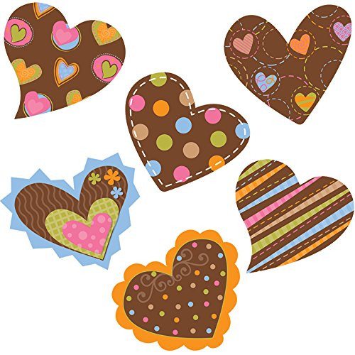 Creative Teaching Press Dots on Chocolate Hearts 1-Inch Mini Designer Cut-Outs (7036)