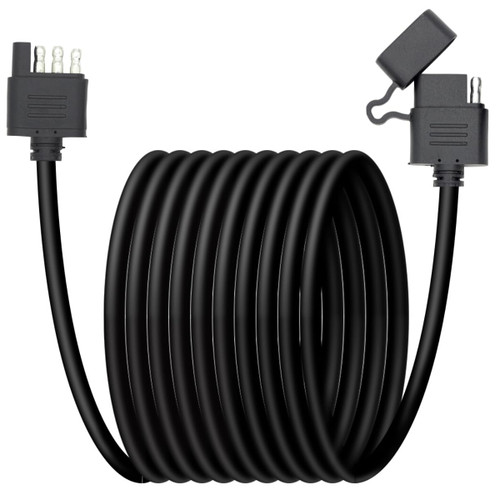 4-Pin Flat Trailer Wiring Harness Kit 20 Feet 18AWG, Male and Female 4 Wire Trailer Wiring Connector 4 Wire Plug Connector Trailer Light Wiring for Utility & Boat Trailer Wire Kits