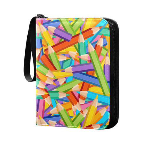 Chaotic Trading Card Binder 4-Pocket Game Cards Album Folder PU Cover Card Storage Album 3-Ring Zip Binder Card Book Holder for Game Card Collection