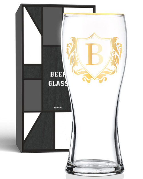 Personalized Beer Glass, Custom Alcohol Gifts for Beer Lovers, Unique Birthday, Christmas Gifts for Dad, Uncle, Husband, Boyfriend, with Initial B Personalized Beer Glass, Custom Alcohol Gifts for Beer Lovers, Unique Birthday, Christmas Gifts for Dad, Uncle, Husband, Boyfriend, with Initial B