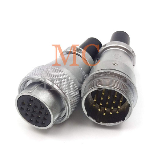 MCCAMSTORE WEIPU WS28 17pin High Voltage Power Cable Connector, Aviation Circular Industrial Plug-Female Socket-Male, Automotive Bulkhead Solder Connector (17 pin, Cable to Cable, 1)