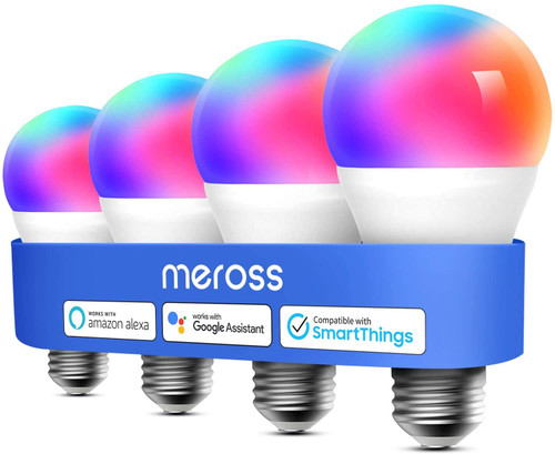 meross Smart Light Bulb, Smart WiFi LED Bulbs Compatible with Alexa, Google Home, Dimmable E26 Multicolor 2700K-6500K RGBWW, 810 Lumens 60W Equivalent, No Hub Required