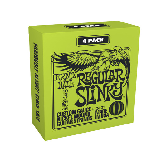 Ernie Ball Regular Slinky Nickel Wound Electric Guitar Strings Amazon Exclusive 4-Pack - 10-46 Gauge Ernie Ball Regular Slinky Nickel Wound Electric Guitar Strings Amazon Exclusive 4-Pack - 10-46 Gauge
