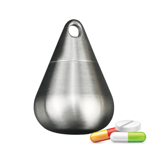 Mini Pill Holder Necklace, Titanium Pill Container Keychain, Portable Pill Case EDC Waterproof Pill Fob, Emergency Pill Box Charm Pendant Pill Case for Daily Travel Outdoor