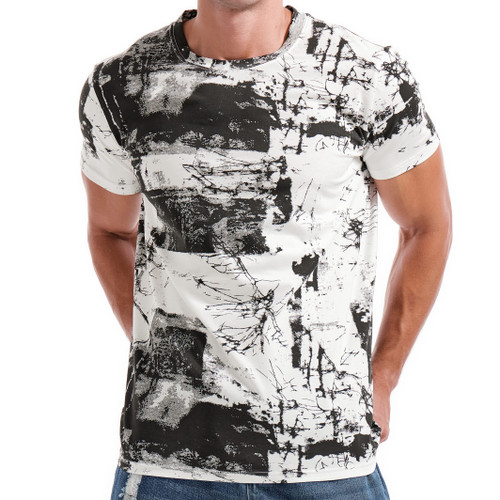 KLIEGOU Mens Hipster Hip-Hop Premiun Tees - Latest Fashion Print T-Shirts White L