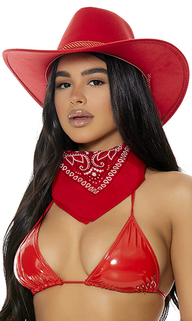 Forplay Unisex Old Town Cowboy Costume Hat, Red, O/S