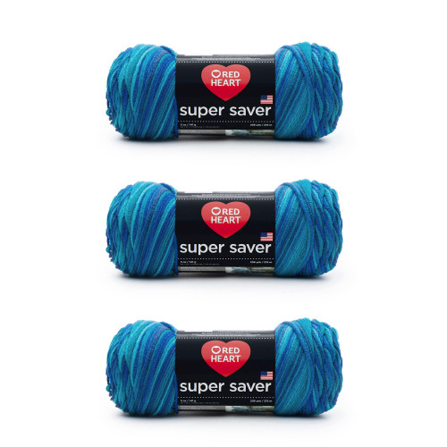 Red Heart Super Saver Yarn, 3 Pack, Macaw 3 Count Red Heart Super Saver Yarn, 3 Pack, Macaw 3 Count