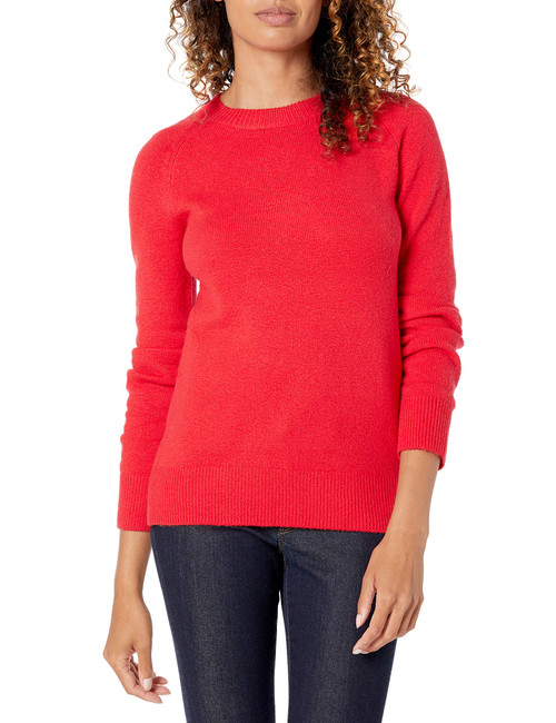 Amazon Essentials Women's Classic-Fit Soft Touch Long-Sleeve Crewneck Sweater (Available in Plus Size), Red, 4X