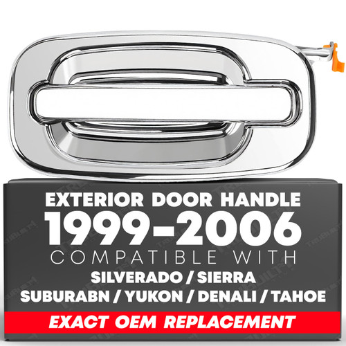 T1A TruBuilt 1 Automotive 15721571, 91132 Exterior Left Side Rear Door Handle Compatible with 2000-2006 Cadillac Escalade, 02-06 for Escalade ESV & EXT - Chrome T1A TruBuilt 1 Automotive 15721571, 91132 Exterior Left Side Rear Door Handle Compatible with 2000-2006 Cadillac Escalade, 02-06 for Escalade ESV & EXT - Chrome