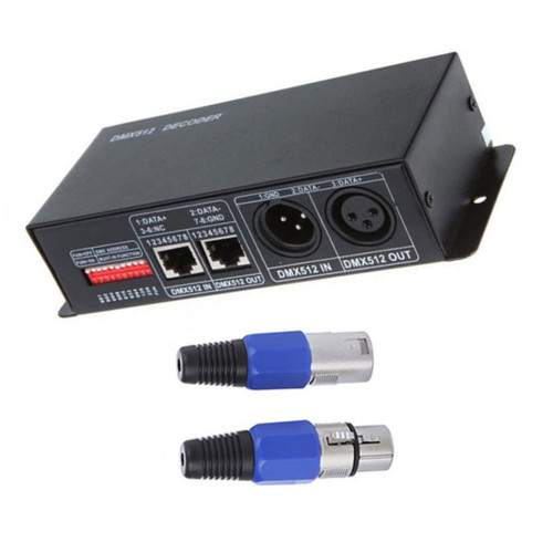 GGRICHYI DMX Decoder LED Controller DMX512 Dimmer RGB LED Strip Light Decoder 3 Channel Black Switch Encoders