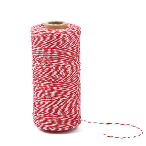 100 M/328 Feet Durable Cotton Baker's Twine String, Heavy Duty Packing Bakers Twine for Gardening Applications(Red and White)