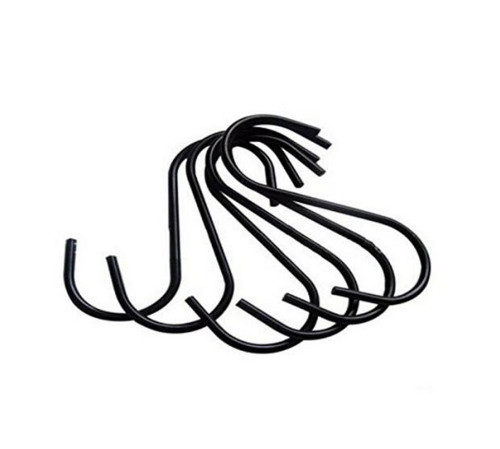 6PCS Black Stainless Steel S Shaped Office and Kitchen Hooks Pothook Hangers Installation Hardware Designed for Any Kitchen Heavy-duty Hanging Hooks Gardening Tools for Plants