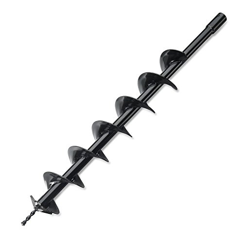 Hiltex 10246 6"x30" Steel Gardening Auger Bit | For Planting Bedding, Bulbs, Seedlings | 3/4" Shaft