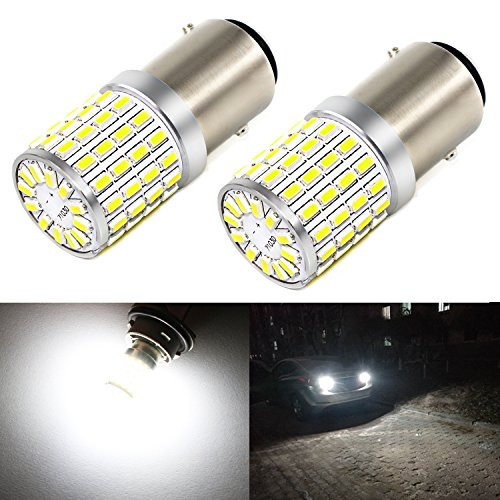 Carr Lighting 1000 Lumens Super Bright 6000K Xenon White 3014 72-SMD 1157 2357 7528 BAY15D LED Light Bulbs for Backup Reverse Turn Signal Lights