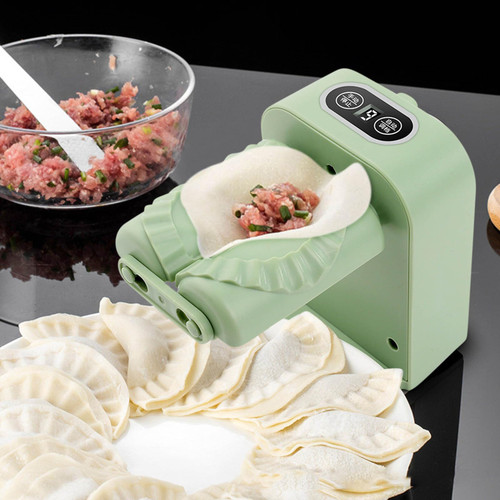2023 New Electric Dumpling Maker Machine, Electric Dumpling Machine,Household Automatic Dumpling Maker Mould, Quick Dumpling Forming Making Tool Chinese Dumpling Wonton Maker (Green)
