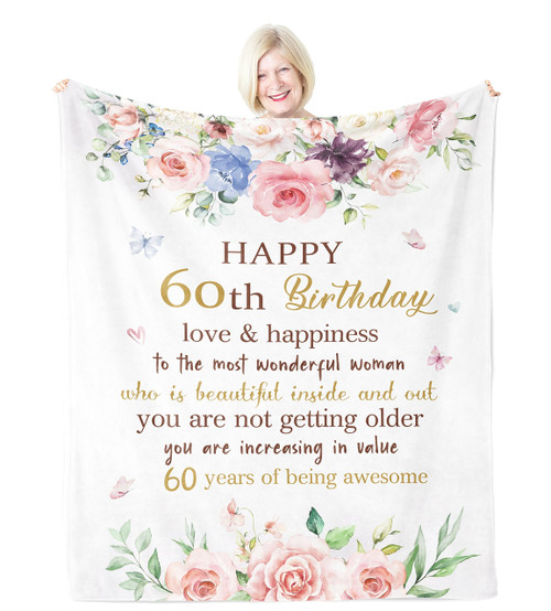 Jamfind 60th Birthday Gifts for Women, 60th Birthday Gift Ideas, Gifts for 60 Year Old Woman Blanket 60"x 50", 1963 Birthday Gifts for Women, Gifts for 60th Birthday, 60th Birthday Decorations Women