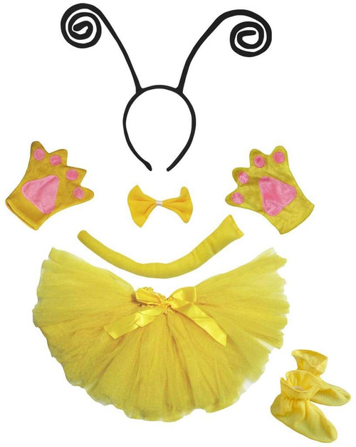 Petitebella DIY Creative Headband Bowtie Tail Gloves Tutu Shoes 6pc Girl Costume (Black, One Size)
