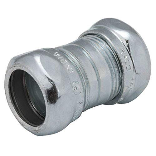 Hubbell-Raco 2924-4 Coupling, Compression, 1In. Trade Size, EMT, Steel, Uninsulated