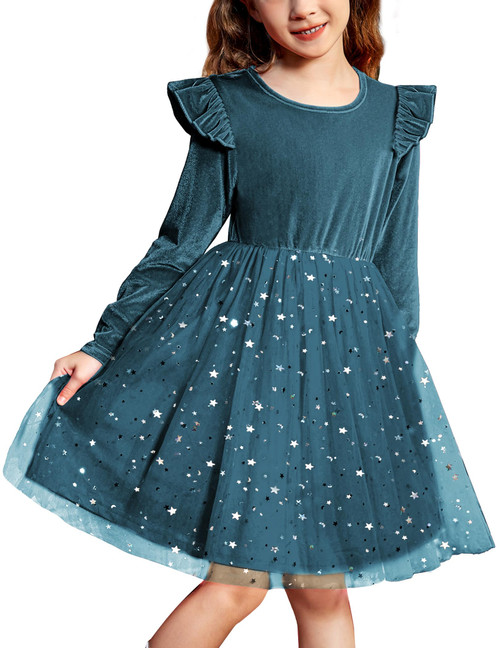 Arshiner Toddler Dresses Tutu Velvet Tulle Fall Winter Long Sleeve Formal Dress Blue Green 3t Arshiner Toddler Dresses Tutu Velvet Tulle Fall Winter Long Sleeve Formal Dress Blue Green 3t
