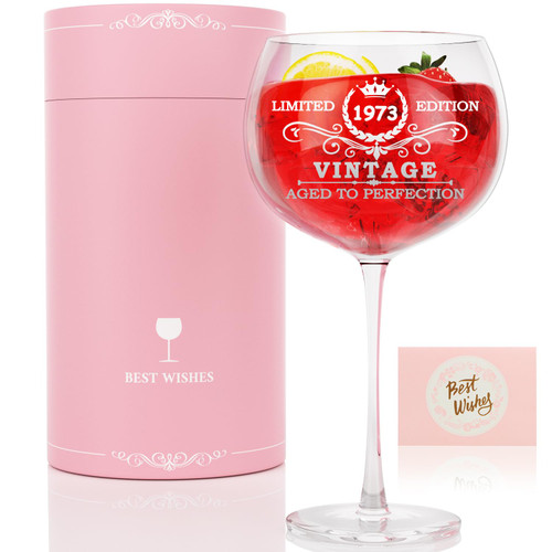 50th Birthday Gifts for Women,1973 Vintage Wine Glass -50 Year Old Gifts for Womens 50th Birthday Gifts Ideas for Her Friend Mom Sister Wife Bday Presents,50th Wedding Anniversary Birthday Decorations 50th Birthday Gifts for Women,1973 Vintage Wine Glass -50 Year Old Gifts for Womens 50th Birthday Gifts Ideas for Her Friend Mom Sister Wife Bday Presents,50th Wedding Anniversary Birthday Decorations