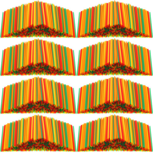 6000 Count 5 Inch Coffee Cocktail Stirrers Straws Disposable Plastic Sip Stir Sticks Cocktail Drink Stirrers Sticks Cups Sip Straws for Bars Juice Drinking (Colorful)