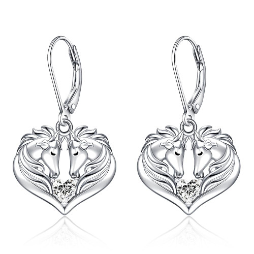 Horse Earrings for Women Sterling Silver Heart Horse Dangle Hoop Earrings Western Equestrian Jewelry Lucky Stud Animal Themed Christmas Lover Holiday Gift Horse Earrings for Women Sterling Silver Heart Horse Dangle Hoop Earrings Western Equestrian Jewelry Lucky Stud Animal Themed Christmas Lover Holiday Gift