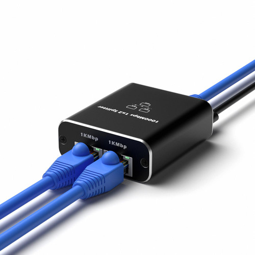 RJ45 Ethernet Splitter RJ45 Splitter High Speed 1000Mbps Network 1 in 2 Out (2 Devices Networked Simultaneously) RJ45 Ethernet Coupler Splitter for Cat5/Cat5e/Cat6/Cat6a/Cat7/Cat8 Internet Cable