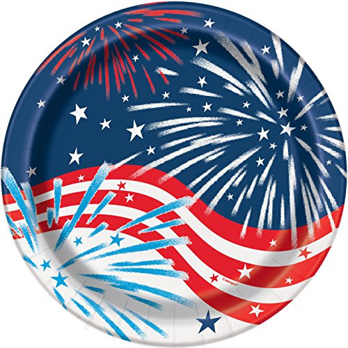 Fireworks 4th of July Dinner Plates, 8ct