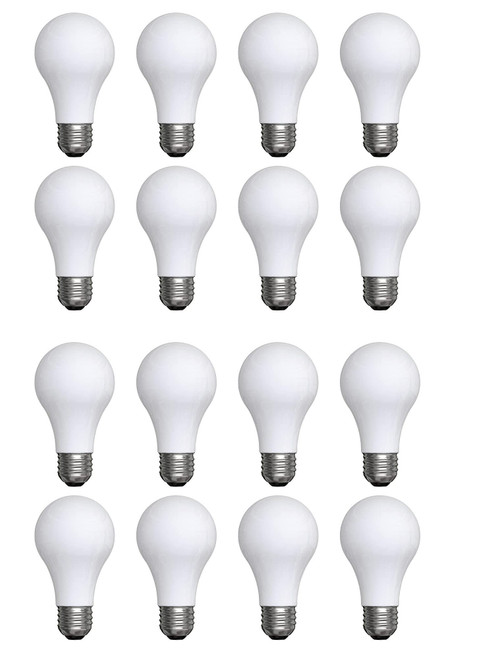 (16 Bulbs) GE 32016 Classic 43-Watt Dimmable Soft White A19 Halogen Light Bulbs