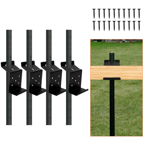 4 Pack T-Post Target Hanger, T Post Bracket Target Mount?AR500 Steel Target Bracket