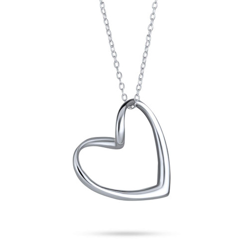 Bling Jewelry Floating Open Heart Pendant Necklace For Women For Girlfriend .925 Sterling Silver With Chain Bling Jewelry Floating Open Heart Pendant Necklace For Women For Girlfriend .925 Sterling Silver With Chain