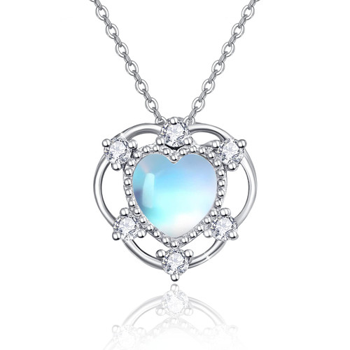 MEDWISE Moonstone Necklace 925 Sterling Silver love Heart Necklace Moonstone Pendant Moonstone Jewelry Gift for Women Girls Mother Daughter Mother's Day Gift MEDWISE Moonstone Necklace 925 Sterling Silver love Heart Necklace Moonstone Pendant Moonstone Jewelry Gift for Women Girls Mother Daughter Mother's Day Gift