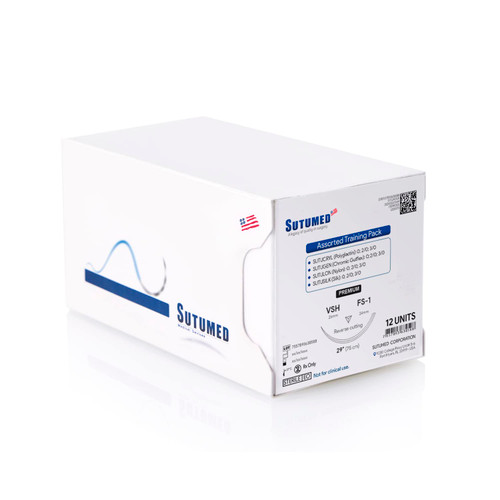 Assorted Suture Premium Training Pack | Includes 12 Mixed Suture Thread with Needle 0, 2-0, 3-0 Absorbable and Non-Absorbable | for Medical Student, Nursing, and Vet Student Suture Training