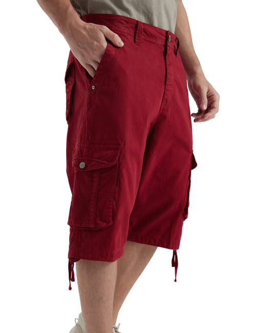 BEST SOUTH Men's Long Cargo Shorts Casual Below Knee 13 Inches Capri Shorts Relaxed Fit with Pockets Red 36 BEST SOUTH Men's Long Cargo Shorts Casual Below Knee 13 Inches Capri Shorts Relaxed Fit with Pockets Red 36