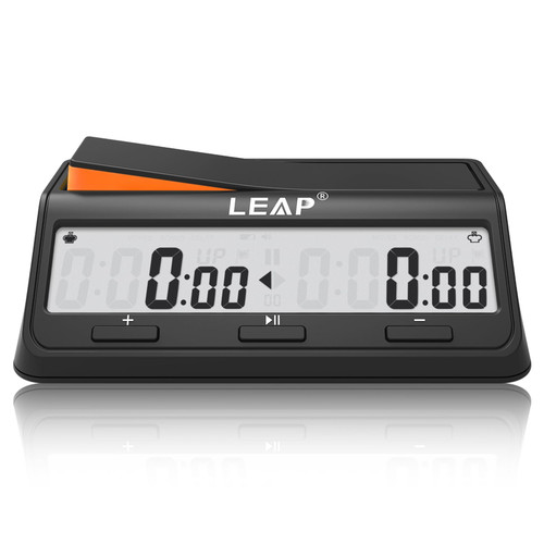 JIESENG Chess Clock Advanced Digital Chess Timer for Board Game Count Up Down Timer with Alarm and Bonus and Delay Black