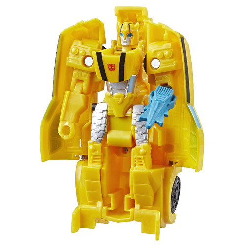 Transformers Toys Cyberverse Action Attackers: 1-Step Changer Bumblebee Action Figure, Repeatable Sting Shot Action Attack Move, for Children Aged 6 and Up, 10.5-cm