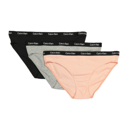 Calvin Klein Women`s 3 Pack Carousel Cotton Bikini Panty (as1, alpha, l, regular, regular, Black(qp2410-003)/G_o)